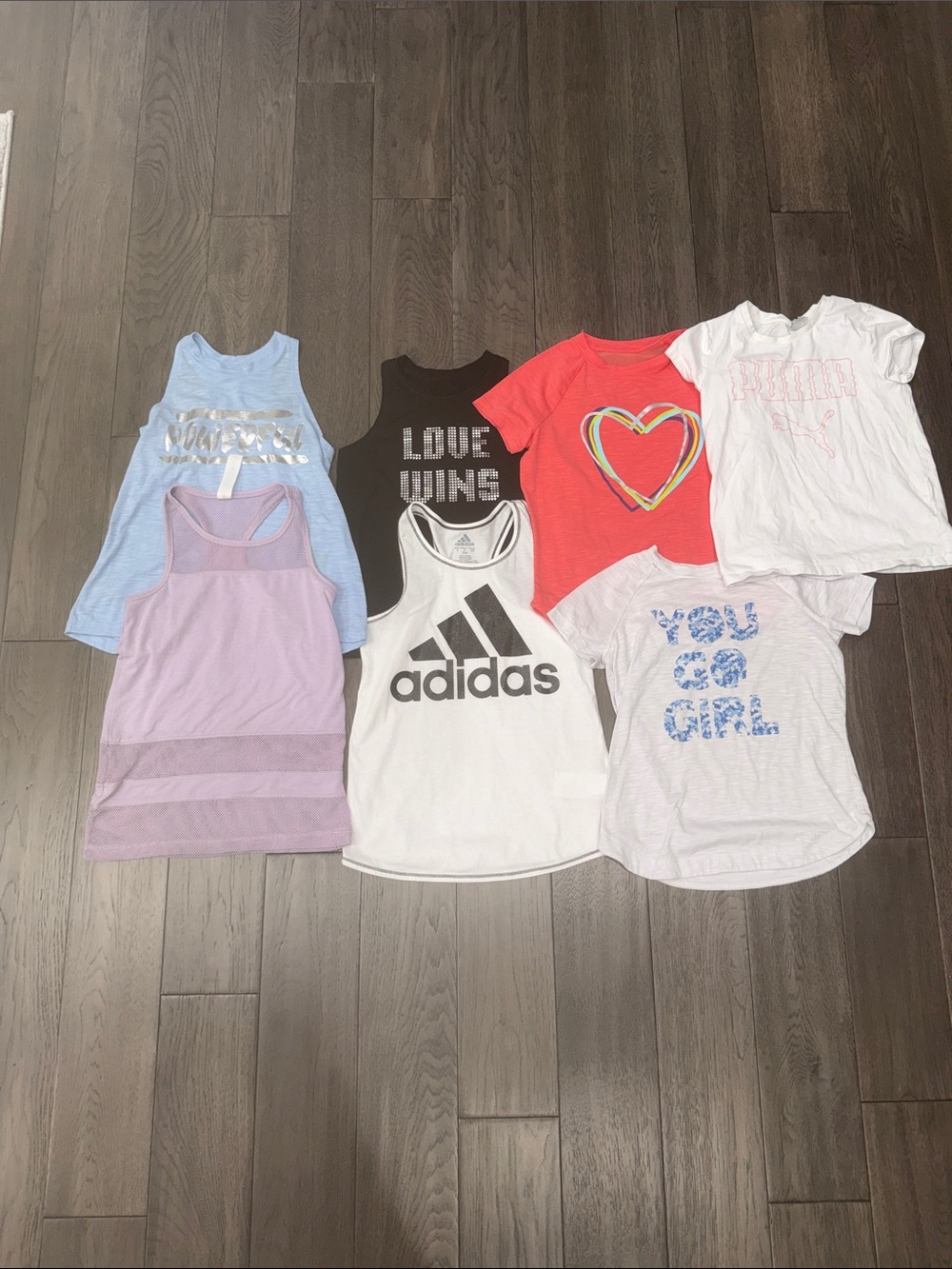Bundle Adidas/puma Girls' Tank Tops and T-shirts– Athletic Logo Racerback